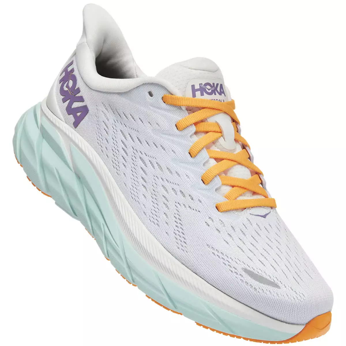 HOKA ONE ONE CLIFTON 8 W WHITE OF BLUE /ORANGE 22 5 HOKA ONE ONE CLIFTON 8 W WHITE OF BLUE /ORANGE 22 - immagine 3