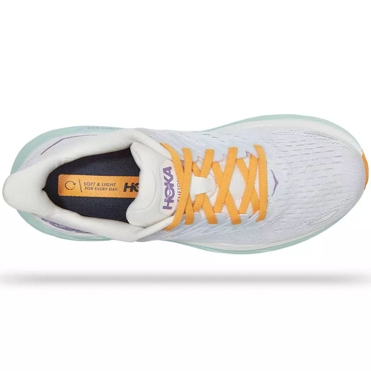 HOKA ONE ONE CLIFTON 8 W WHITE OF BLUE /ORANGE 22 9 HOKA ONE ONE CLIFTON 8 W WHITE OF BLUE /ORANGE 22 - immagine 7